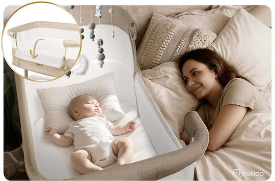 Nukido Cradle Playpen with Mattress and Wheels Beige