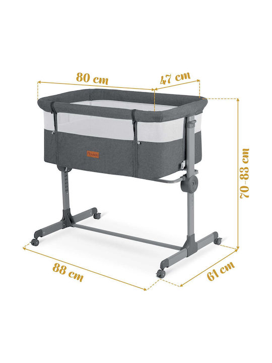 Nukido Baby Cradle Playpen with Mattress and Wheels Gray