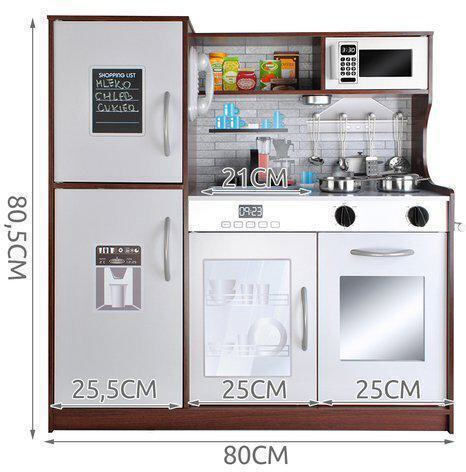 Kruzzel Children's Kitchen Kitchen, Dishwasher and Refrigerator made of Wood 80.5 cm
