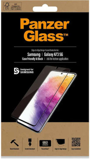PanzerGlass Case Friendly Full Face Tempered Glass Black (Galaxy A73)