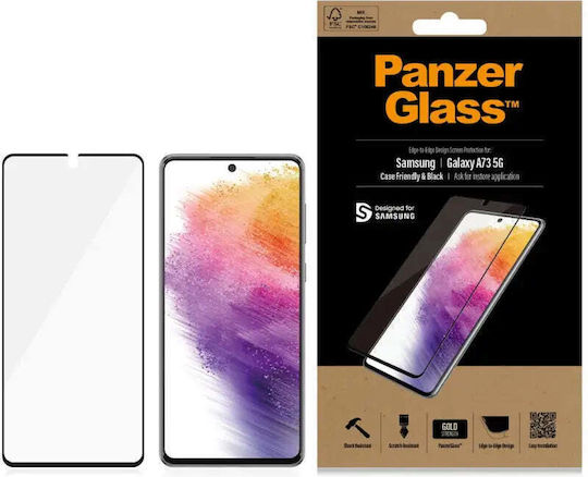 PanzerGlass Case Friendly Full Face Tempered Glass Black (Galaxy A73)