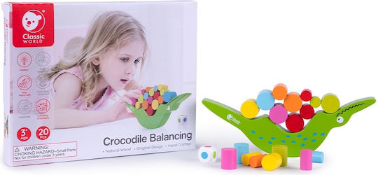 Classic World Παιχνίδι Στοίβαξης Crocodile Balancing από Ξύλο για 36+ Μηνών