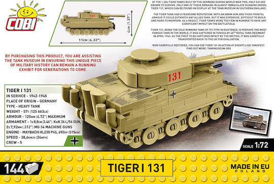 Cobi Τουβλάκια Tiger I 131 για 6+ Ετών 144τμχ