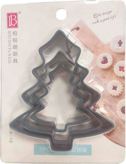 Metal Cookie Cutters Trees Set of 3 Pieces 7x6cm 9x8cm 12x10.5cm Xmasfest 1134002