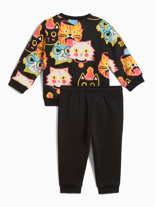 Kids Sweatpants Set Black Minicats