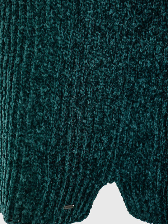 Mini Dress Knitted Turtleneck Green FBL012-100-13-Dark Sea