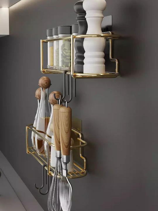 SteweHome Wall Metal Shelf 32x8x7cm Gold