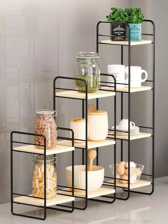 SteweHome Tabletop Metal Rack 14x14x2cm 3 Pieces Black