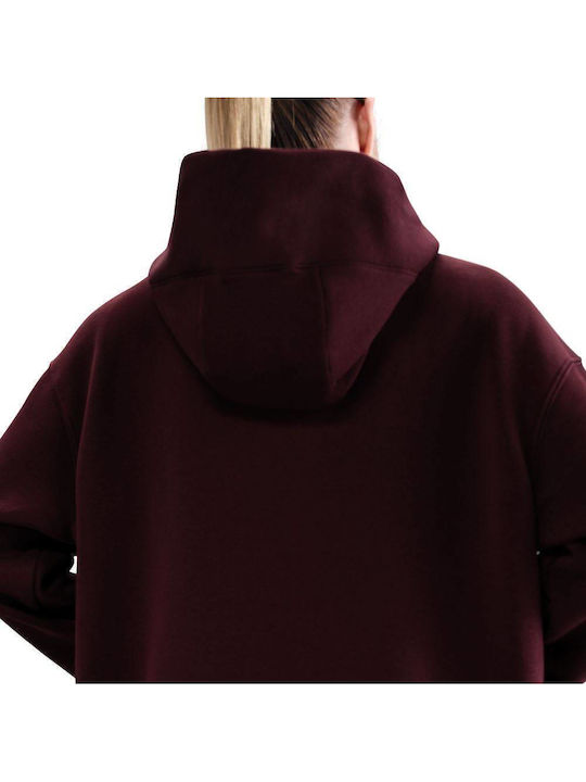 Women's Sweatshirt Jacket Hooded Burgundy