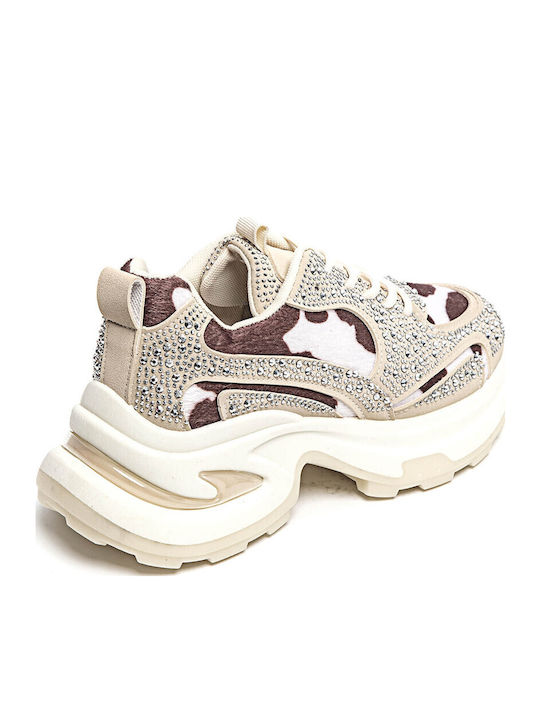 Γυναικεία Sneakers Μπεζ / Λευκό