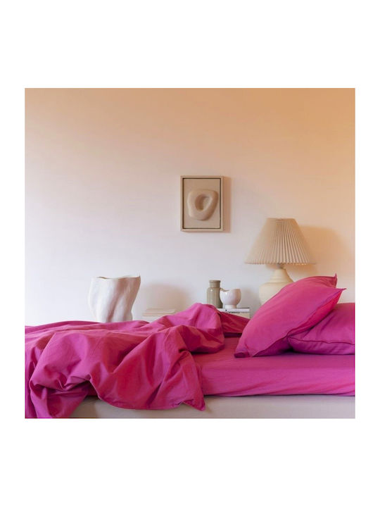 Kotonia Home Cearșaf Super dublu 220x240cm. Olandina Fuchsia