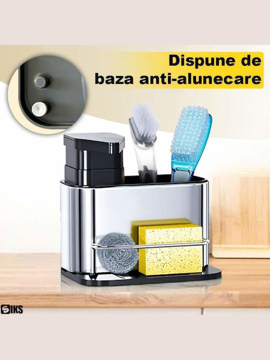 Kitchen Sink Organizer Base in Silver Stainless Steel 18.5x17.5x12.5cm