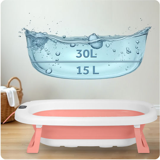 Ricokids Foldable Baby Bath with Thermometer White