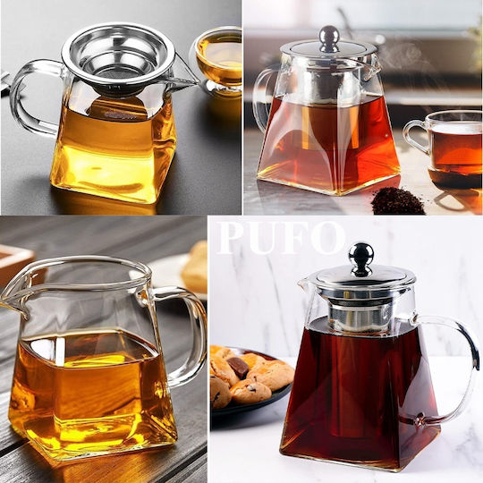 Τσαγιέρα με Φίλτρο Γυάλινη Διάφανη 700ml