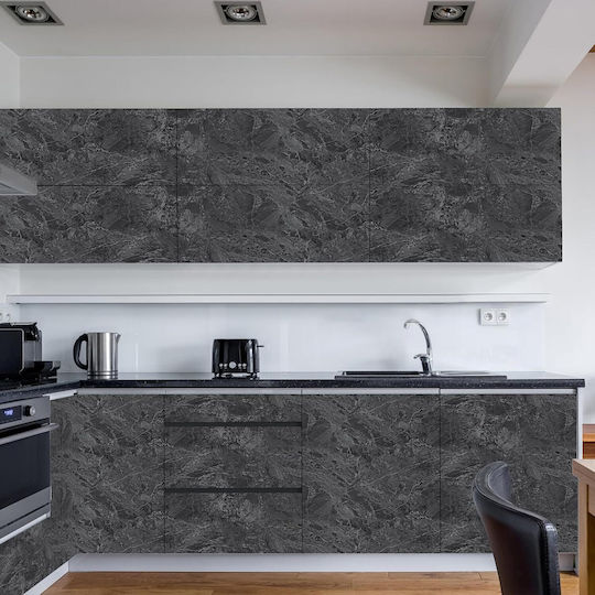 Self-adhesive Furniture Film In Gray Marble Color 40x500cm