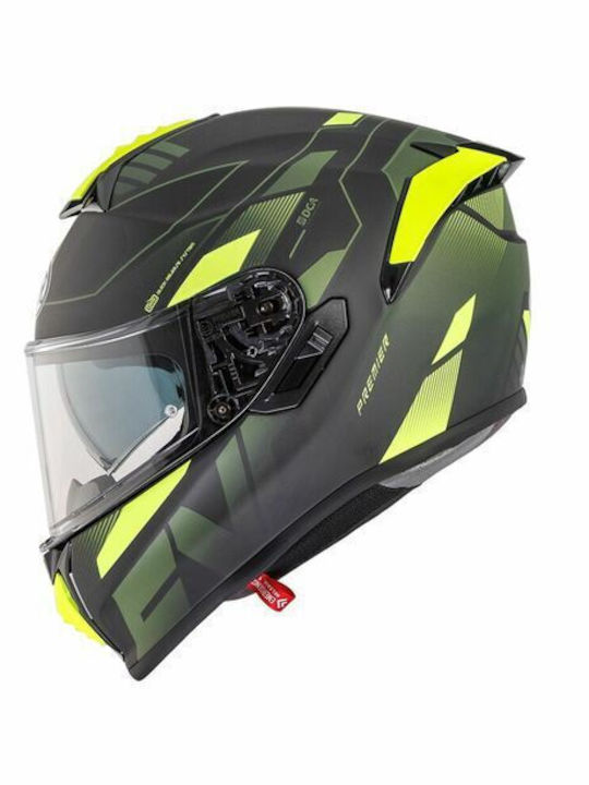 Premier Evoluzione PR 92 BM Black / Yellow Motorcycle Helmet Full Face ECE 22.06 1450gr with Pinlock and Sunvisor