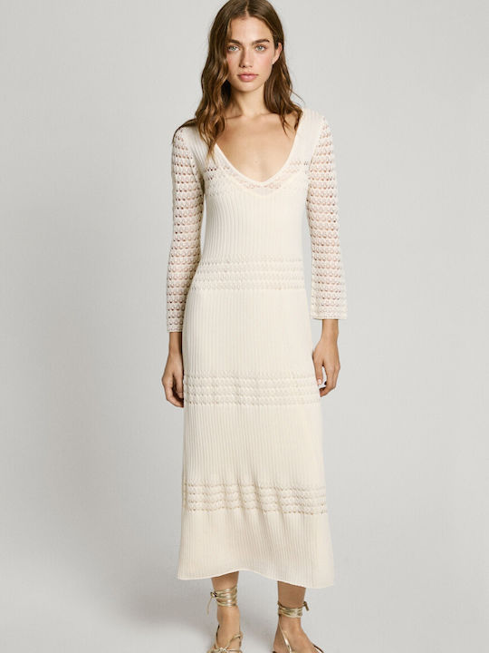 Dress Midi Φόρεμα Mousse White, Υπολευκο