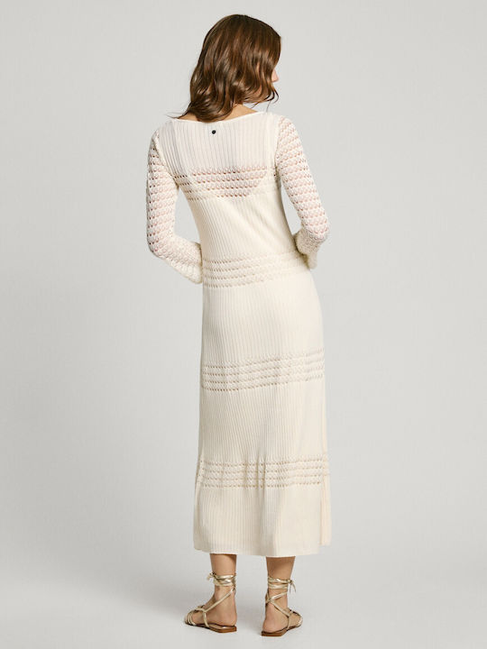 Dress Midi Φόρεμα Mousse White, Υπολευκο
