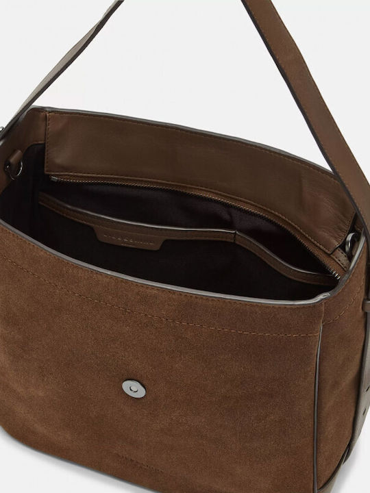Leder Damentasche Schultertasche Braun