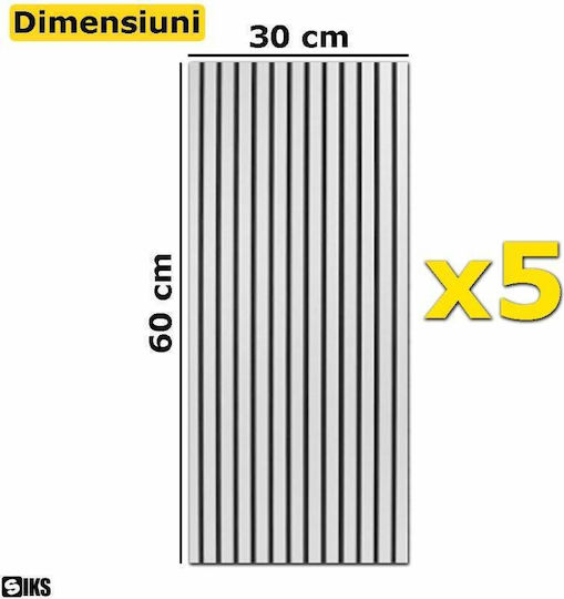 Panouri Decorative 3D Autoadezive Gri 60x30cm 5 Bucăți