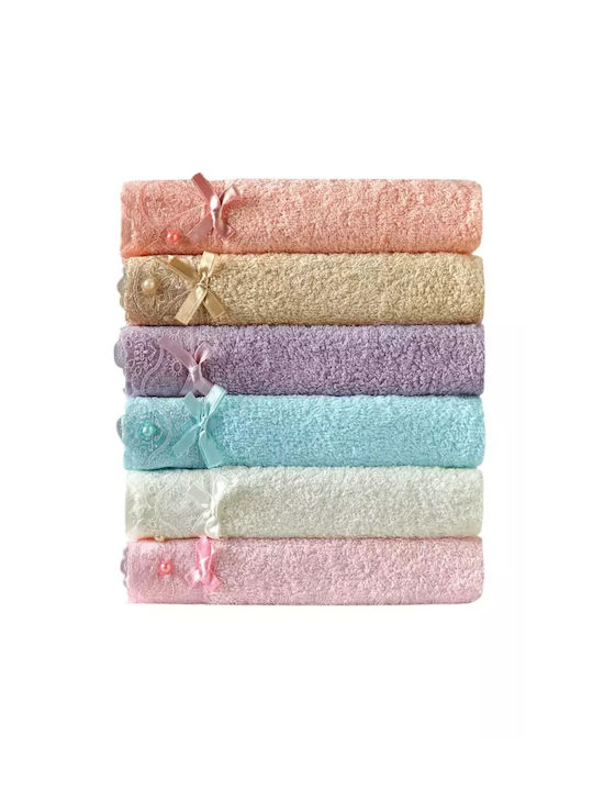 Set of 6 Kitchen Towels Lace & Gipur 30x50 cm
