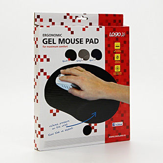 Ergonomic Gel Mouse Pad Blue Logo