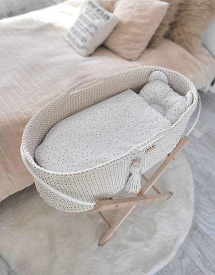 Boho Moseskörbe Handgefertigter Ständer Ecru