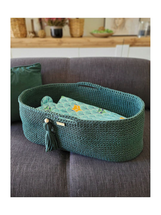 Boho Handmade Moses Basket Stand Bottle Green