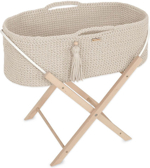 Boho Moseskörbe Handgefertigter Ständer Ecru