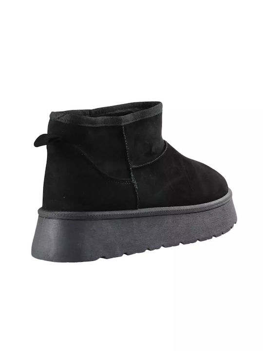 Stiefeletten Damen mit Pelz Schwarz