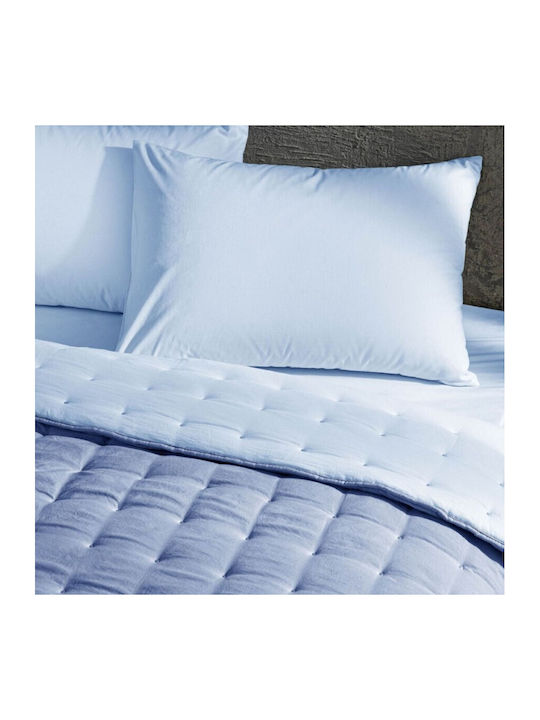 Tac Set Pilotă Semi-dublu cu Umplutură Microfiber 195x215cm Albastru 6buc