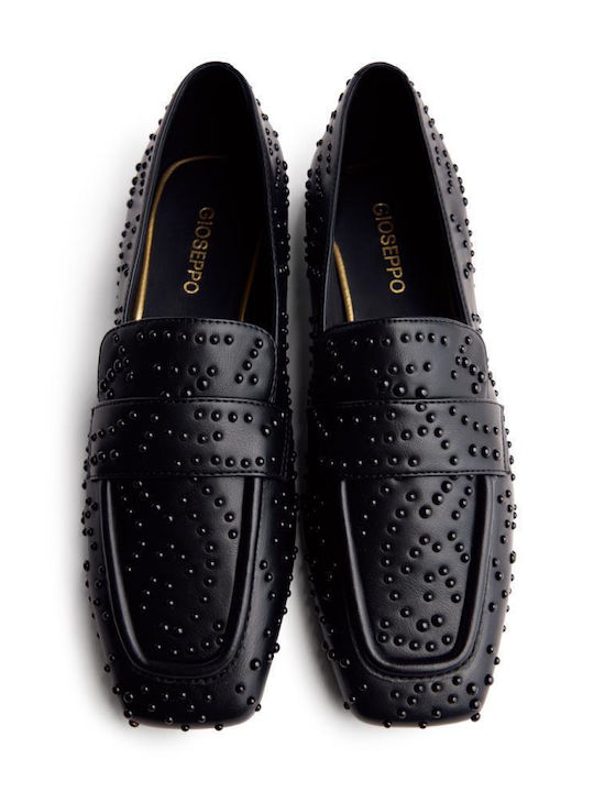 Leather Women's Moccasins in Black Color