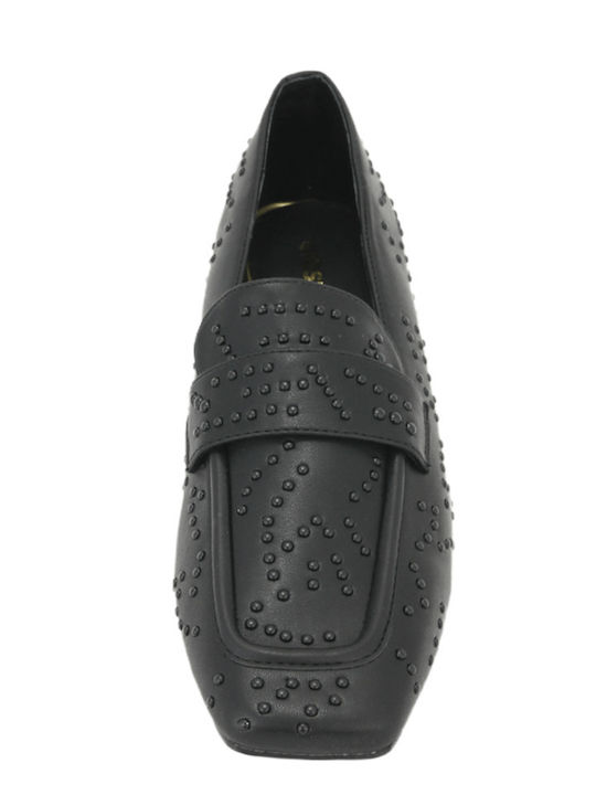 Leather Women's Moccasins in Black Color