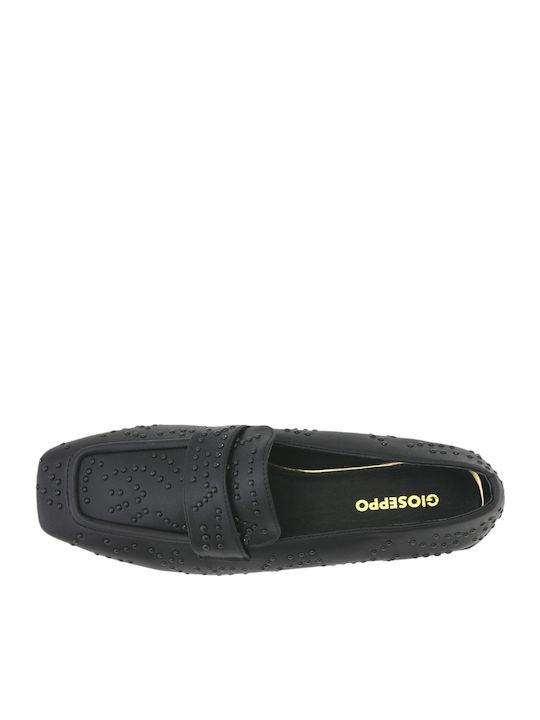 Leather Women's Moccasins in Black Color