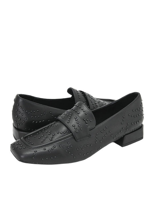 Leather Women's Moccasins in Black Color