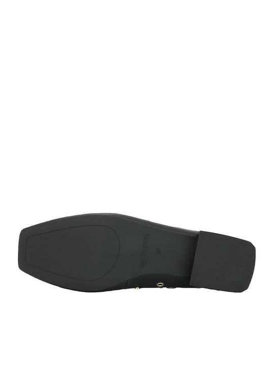 Leder Damen Mokassins in Schwarz Farbe