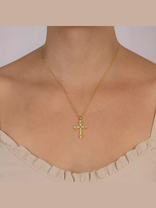 Gold Byzantine Cross with Chain