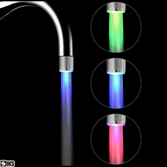 Siks Capac Pentru Robinet Tip Duza Led Colorat De Ambient Plastic Universal Argintiu Siks Capac Pentru Robinet Tip Duza Led Colorat De Ambient Plastic Universal Argintiu