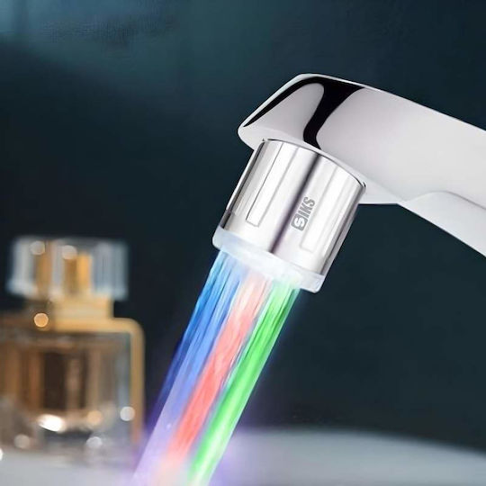 Siks Capac Pentru Robinet Tip Duza Led Colorat De Ambient Plastic Universal Argintiu