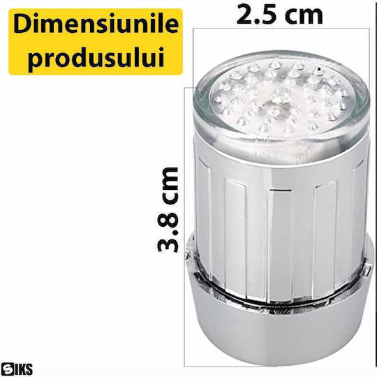 Siks Capac Pentru Robinet Tip Duza Led Colorat De Ambient Plastic Universal Argintiu
