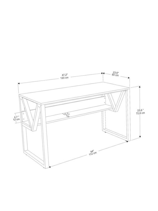 Desk Wooden Green-gold 120x60x72.8cm