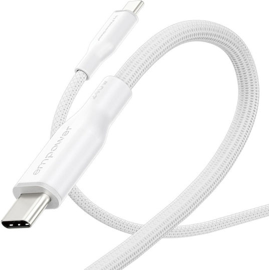 Empower by PanzerGlass USB 2.0 Cable USB-C Male - USB-C 240W PD White 1.2m