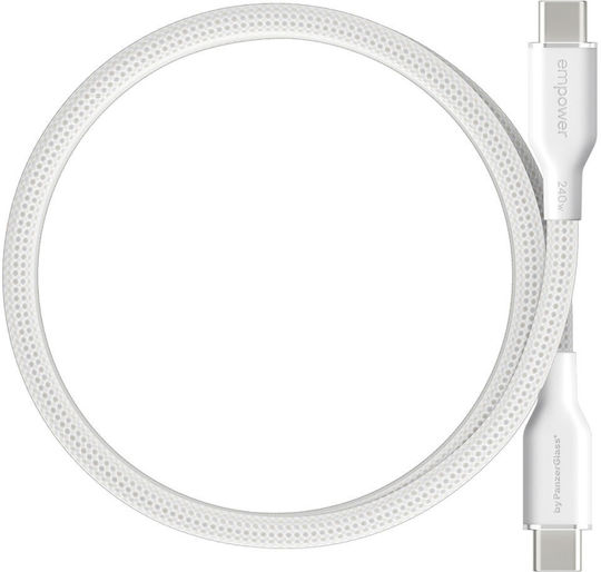 Empower by PanzerGlass Magnetic USB 2.0 Cable USB-C Male - USB-C 240W PD White 1.5m