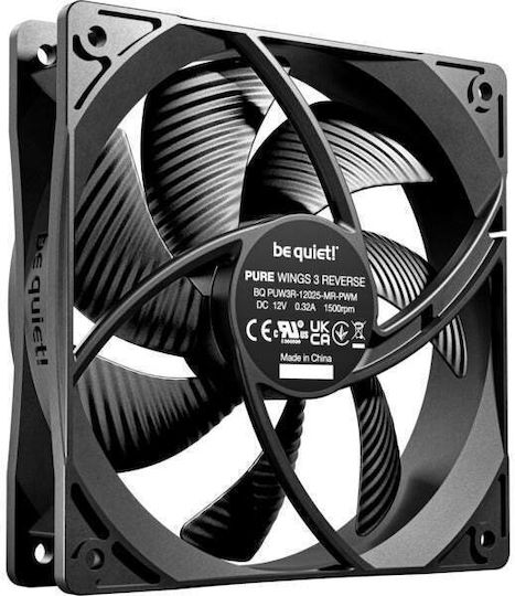 Be Quiet Pure Wings 3 Reverse Blade Case Fan 120mm (1500rpm / 47.1cfm) Without LED Lighting 3pcs