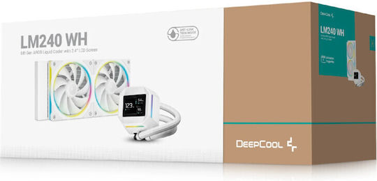 Deepcool LM240 Υδρόψυξη AIO CPU με 2 Ανεμιστήρες 120mm και RGB Φωτισμό Λευκή