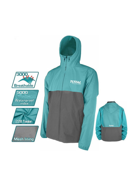 Total Work Jacket with Hood Turquoise Total Work Jacket with Hood Turquoise