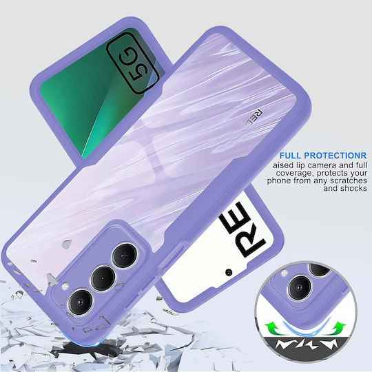 Techsuit ColorVerse 360 Vollschutz Silikon Set mit gehärtetem Glas Lila (Redmi 15)