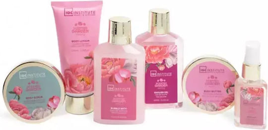 IDC Institute Scented Garden Peony Skin Care Set for Body Cleaning 7pcs
