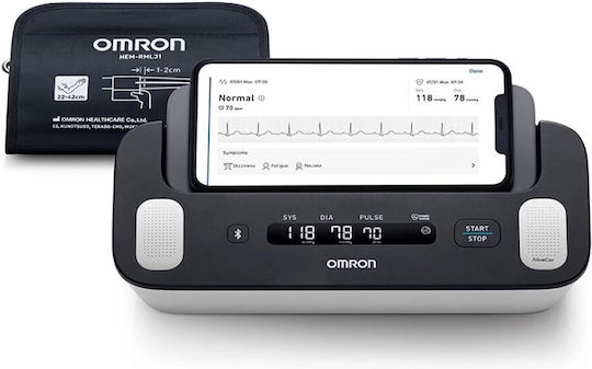 Omron Ηλεκτρονικό Πιεσόμετρο Μπράτσου με ανίχνευση Αρρυθμίας & Bluetooth HEM-7530T-E3