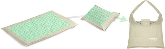 NEO Sport Acupressure με μαξιλάρι 70x44cm Χαλάκι Μασάζ Πιεσοθεραπείας για τον Αυχένα & το Σώμα Πράσινο
